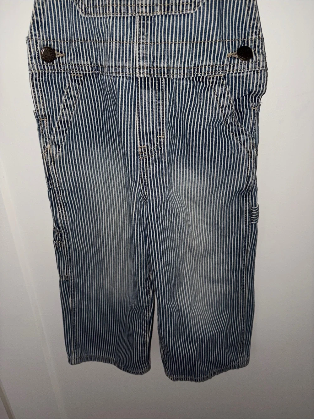 vintage Oshkosh B'Gosh Vestbak railroad stripe overalls sz 3T EUC